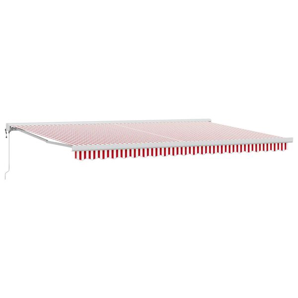vidaXL Retractable Awning Red and white 500 x 300 cm Fabric, Metal