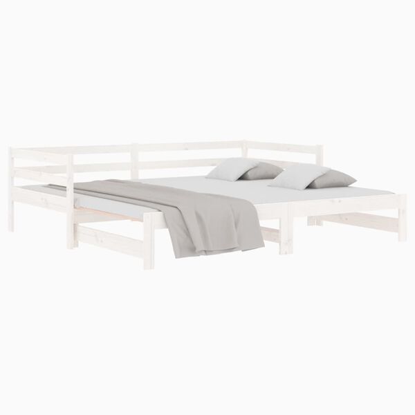vidaXL Pull-out Day Bed without Mattress White 80x200 cm