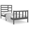 vidaXL Bed Frame without Mattress Grey Solid Wood 75x190 cm Small Single