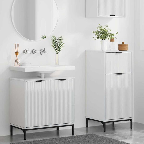 vidaXL Bathroom Furniture Set 2 pcs High gloss white 39.5 x 36 x 88 cm