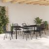 vidaXL Garden Dining Set 7 pcs Black Powder-Coated Steel