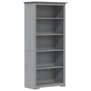 vidaXL Bookcase "BODO" Grey 82x40x173 cm Solid Wood Pine 5-Tier