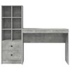 vidaXL Desk with Drawer 2 pcs Concrete Grey