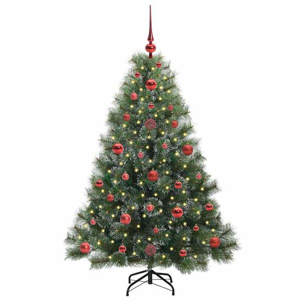 vidaXL Artificial Christmas Tree with 150 LEDs Green 120 cm PE and PVC