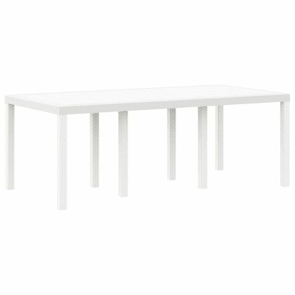 vidaXL Garden Dining Table White 200 x 100 x 73 cm Poly Rattan