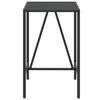 vidaXL Bar Table with Glass Top Black 70x70x110 cm Poly Rattan