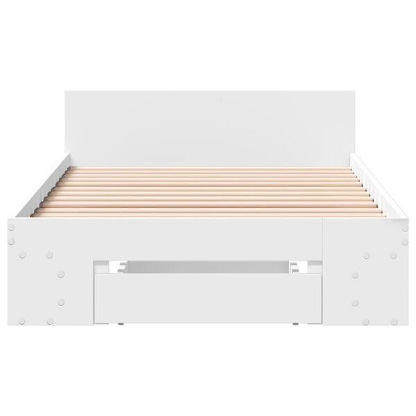 vidaXL Bed Frame with Drawer without Mattress White 90x200 cm