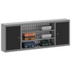vidaXL Tool Cabinet with Shelf Black and Grey 150 x 20 x 55 cm