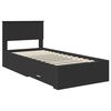 vidaXL Bed Frame Black and Silver 75 x 190 cm Engineered Wood