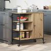 vidaXL Kitchen Trolley Artisan oak & & Black 87.5 x 38.5 x 84.5 cm