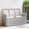 vidaXL Storage Bench with Cushion White Wash 110 x 40 x 50 cm Rattan