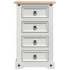 vidaXL Bedside Table with Drawer White 53 x 39 x 84 cm Solid Pine Wood