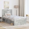 vidaXL Bed Frame with Drawer Concerte Grey 75 x 190 cm Solid Pine Wood