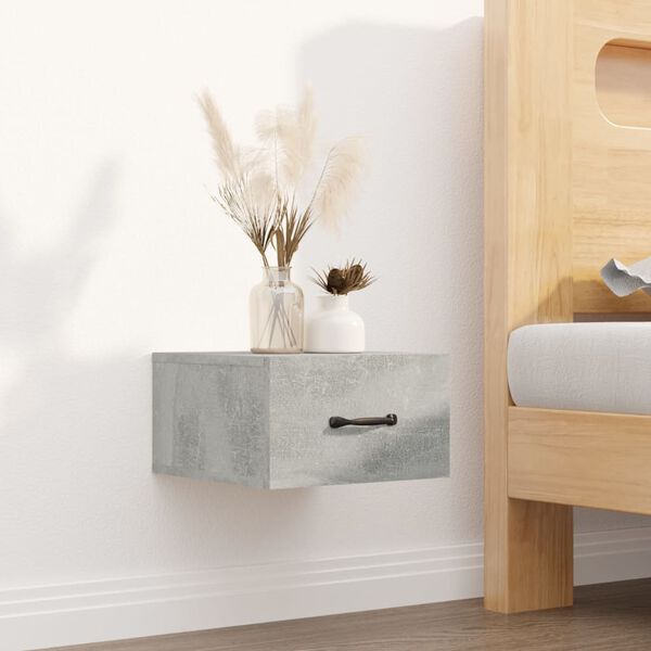 vidaXL Wall-mounted Bedside Cabinets 2 pcs Concrete Grey 35x35x20 cm