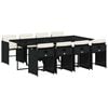 vidaXL Garden Dining Set | Black | PE Rattan | 8-seater | Foldable