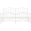vidaXL Metal Bed Frame without Mattress with Footboard White 180x200cm