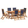 vidaXL 7 Piece Garden Dining Set Solid Wood Acacia and Textilene