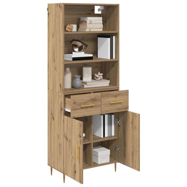 vidaXL Highboard Artisan Oak 69.5 x 34 x 180 cm Engineered Wood