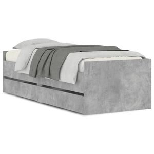vidaXL Bed Frame without Mattress Concrete Grey 75x190 cm Small Single Small Single
