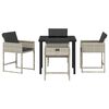 vidaXL Garden Dining Set 5 pcs Beige Poly Rattan