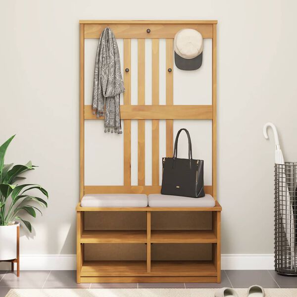 vidaXL Hall Tree SANDNES 87x40x159.5 cm Solid Wood Pine