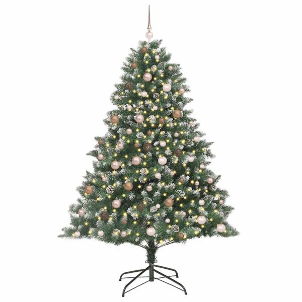 vidaXL Artificial Christmas Tree with 300 LEDs with Stand Green 210 cm