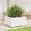 vidaXL Garden Planter White 90x90x49.5 cm Solid Wood Pine