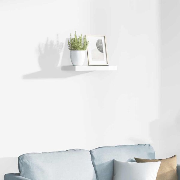 vidaXL Floating Wall Shelf High Gloss White 40x23x3.8 cm MDF