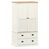 vidaXL Wardrobe VIGO White 90x55x170 cm Solid Wood Pine