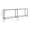 vidaXL Console Table Transparent 220x35x75.5 cm Tempered Glass