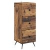 vidaXL Drawer Cabinet Old Wood 33 x 34.5 x 90 cm Engineered Wood