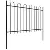 vidaXL Garden Fence with Hoop Top Steel 359x120 cm Black