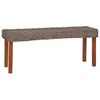 vidaXL Bench 110 cm Natural Kubu Rattan and Solid Mahogany Wood