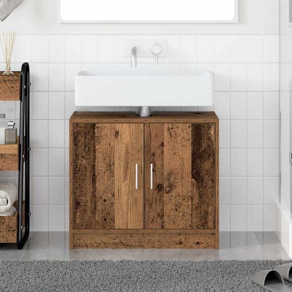 vidaXL Bathroom Cabinet Old Wood 63 x 29 x 55 cm Engineered wood