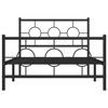 vidaXL Metal Bed Frame without Mattress with Footboard Black 107x203cm