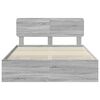 vidaXL Bed Frame with Drawer Grey Sonoma 150 x 200 cm Engineered Wood