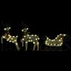 vidaXL Reindeer & Sleigh Christmas Decoration 140 LEDs Outdoor Gold