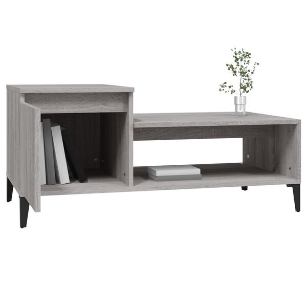 vidaXL Coffee Table Grey Sonoma 100x50x45 cm Engineered Wood
