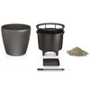 LECHUZA Planter CLASSICO LS 28 ALL-IN-ONE Charcoal Metallic 16043