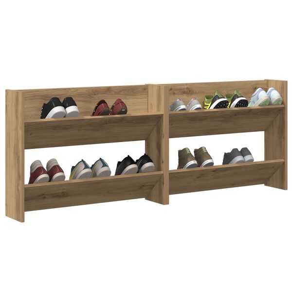 vidaXL Shoe Cabinet 2 pcs Artisan Oak 81 x 18 x 60 cm Engineered Wood