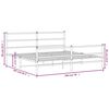 vidaXL Metal Bed Frame without Mattress with Footboard&nbsp;White 193x203cm