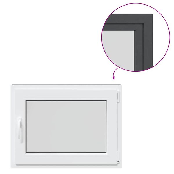 vidaXL Basement Window "RISOR" 80x60 cm Tilt&Turn DIN Right Anthracite