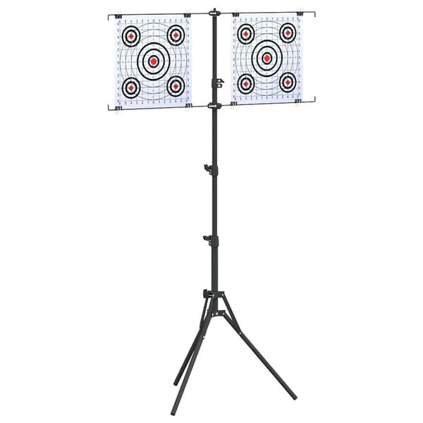 vidaXL Target Stand Folding Black and White 82.5 x 51 x 150 cm Metal
