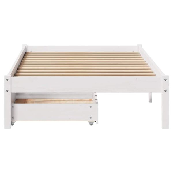 vidaXL Bed Frame without Mattress White 90x190 cm Single Solid Wood Pine