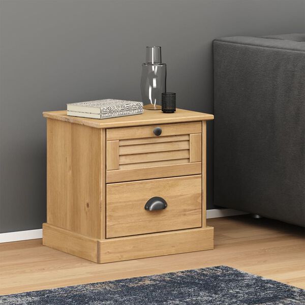 vidaXL Bedside Cabinet VIGO 42x35x42 cm Solid Wood Pine