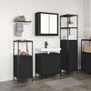 vidaXL Bathroom Furniture Set 3 pcs Black Oak Engineered Wood