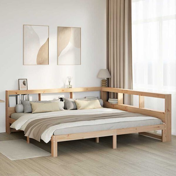vidaXL Bookcase Bed without Mattress 200x200 cm Solid Wood Pine
