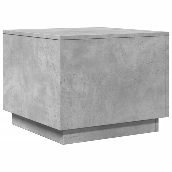 vidaXL Coffee Table with LED Lights Concrete Grey 50x50x40 cm