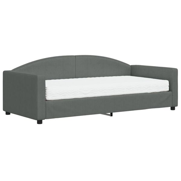 vidaXL Daybed with Mattress Blue Dark Grey 90x190 cm Fabric