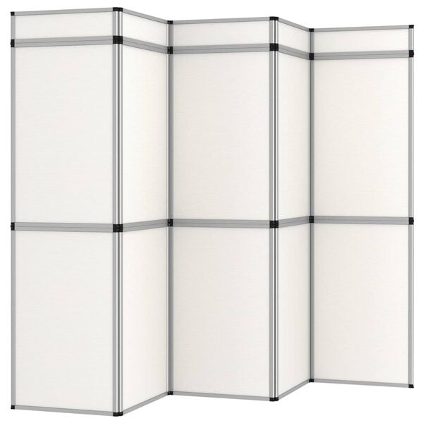 vidaXL 15-Panel Folding Exhibition Display Wall 302x200 cm White